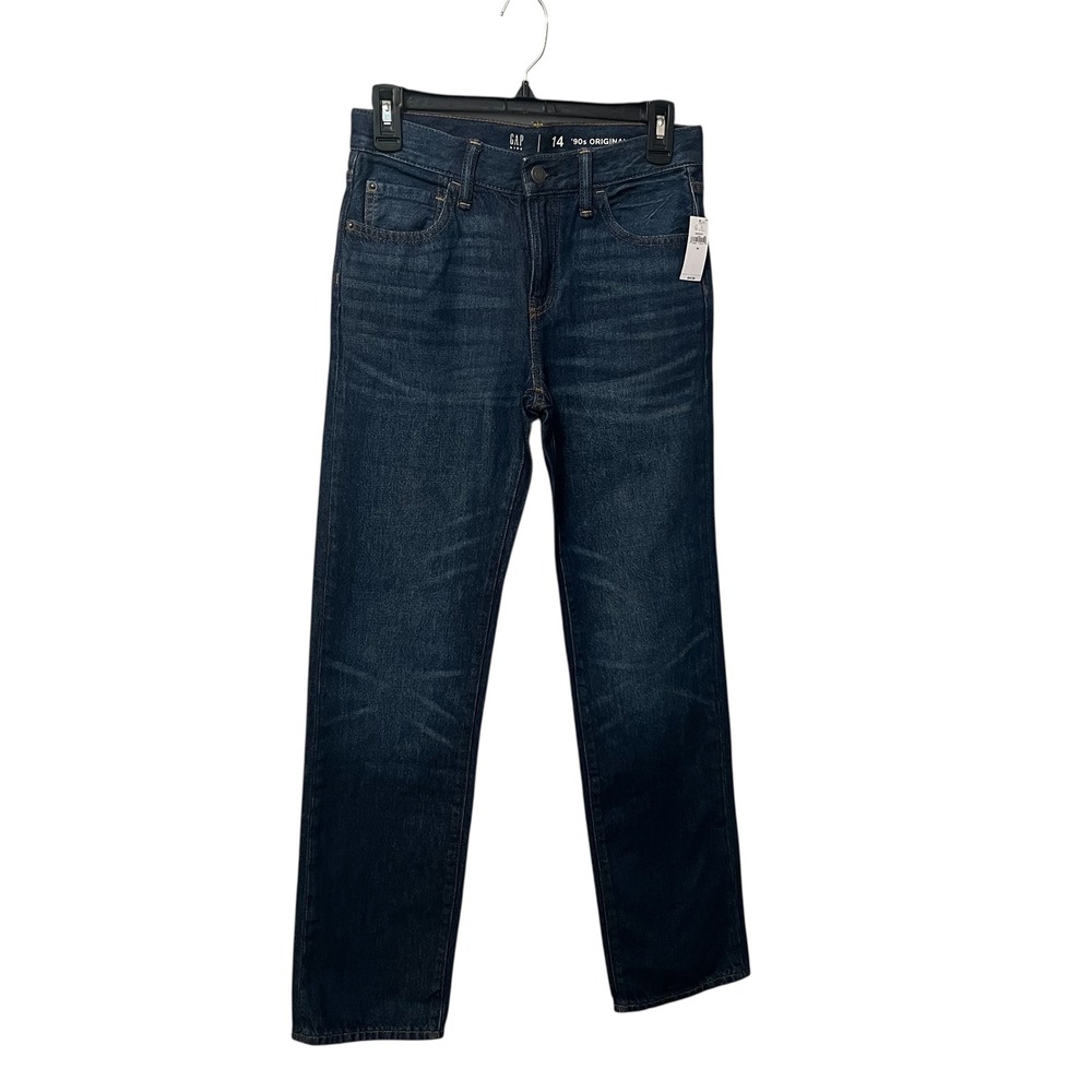 GAP Kids Jeans‎ Boys Size 14 Dark Wash 90s Original Straight Fit Denim Pants NEW